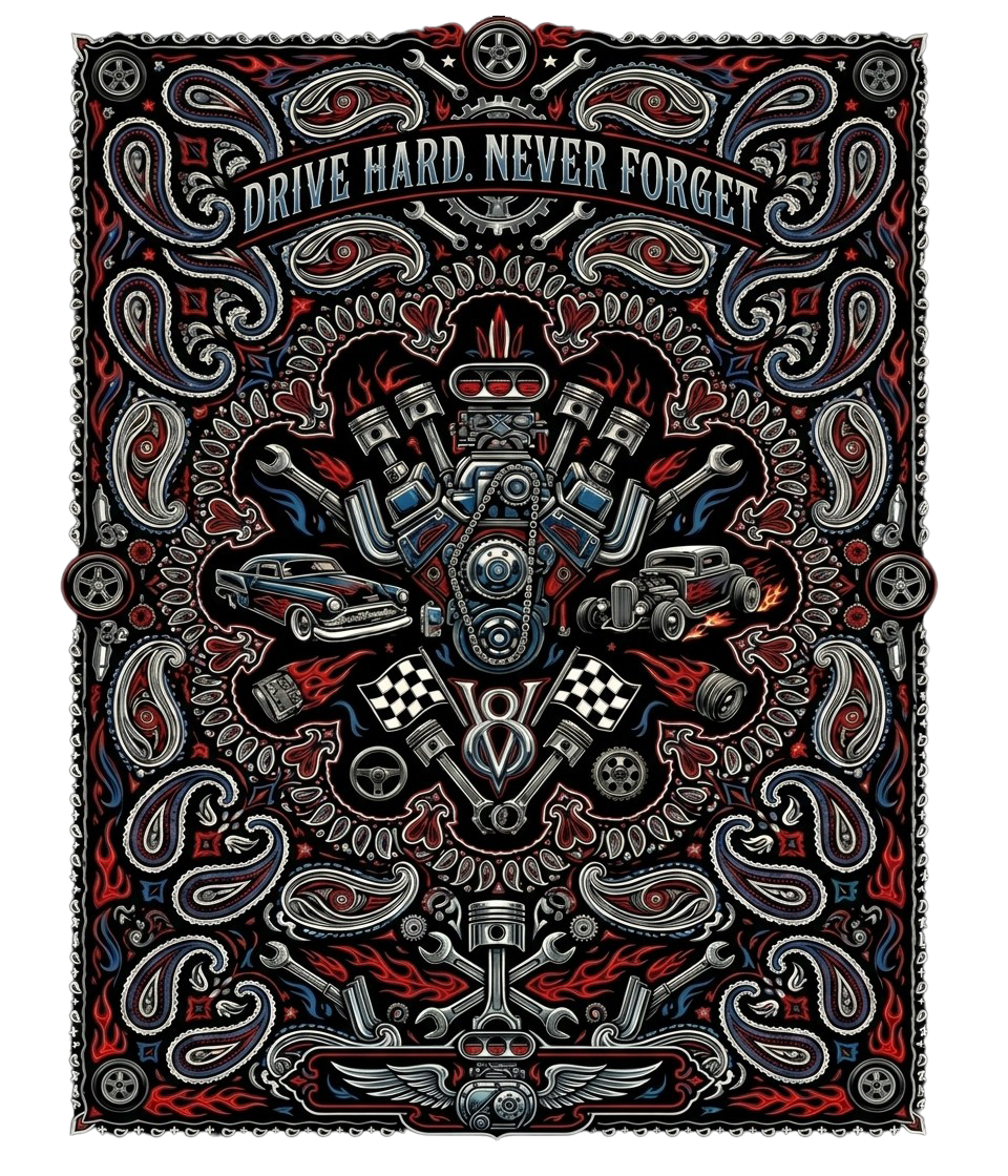 Drive Hard Never Forget T-Shirt – Engine Graphic Car Enthusiast Tee - Image 3